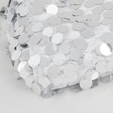 Silver Big Payette Sequin Fabric Roll: Add Glamour and Elegance to Your Event Decor