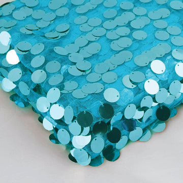 Turquoise Big Payette Sequin Fabric Roll for Stunning Event Decor