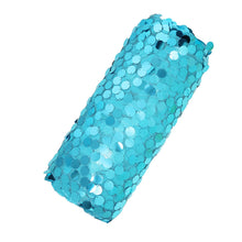 54 Inch x 4 Yard Sequin Mesh Fabric in Turquoise DIY Craft