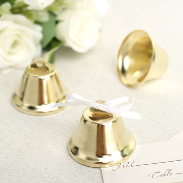 Glistening Gold Kissing Bells for a Magical Wedding
