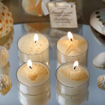 Create a Romantic Atmosphere with Gift Wrapped Island Sea Shell Tea Light Candles
