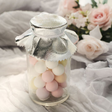 Elevate Your Decor with Shiny Silver Party Favor Jar Covers