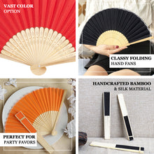 5 Pack | Blush / Rose Gold Asian Silk Folding Fans