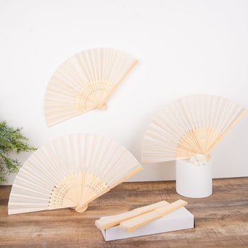 Create a Stunning Asian Themed Atmosphere with Ivory Silk Folding Fans
