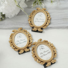 4 Pack Decorative Baroque Oval Gold Resin Vintage Beaded Picture Frame Party Favors Card Place Holder 4 Inch