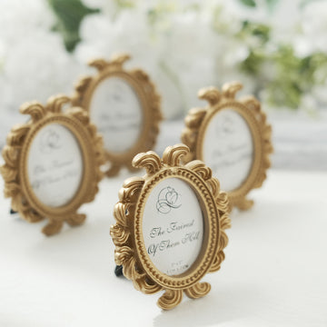 Chic and Stylish Gold Resin Decorative Baroque Oval Picture Frame Party Favors