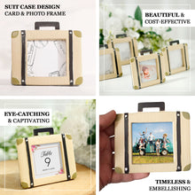 4 Pack of 3 Inch Resin Suitcase Vintage Travel Picture Frame Party Favors Card Place Holder