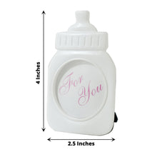 Resin 4 Inch Baby Bottle Party Favors In White