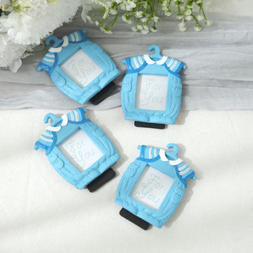 Capture Precious Moments: Blue Newborn Baby Boy Clothes Resin Picture Frames