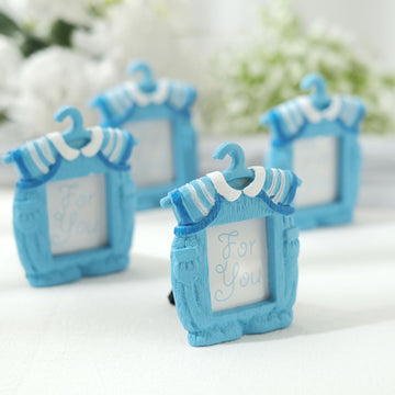 Celebrate with Style: Blue Newborn Baby Boy Clothes Resin Picture Frames