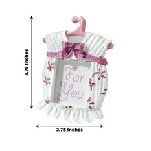 Cute 4inch Newborn Baby Girl Pink Clothes Resin Party Favors Picture Frame, Baby Shower Gender