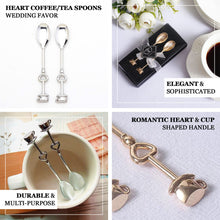 Heart Shaped Spoon With Cup Handle Design In Gold 4 Inches Metal Material Gift Box