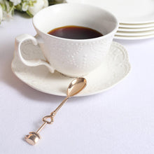 Metal Heart Spoon With Cup Handle Design Style In Gold 4 Inches Gift Box