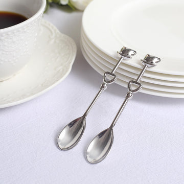 Add Elegance to Your Event with Silver Metal Couple Coffee Spoons