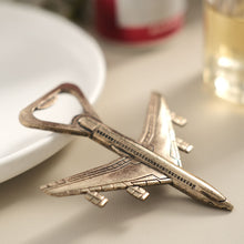 Metal Airplane Bottle Opener In Antique Gold Gift Box 4 Inch