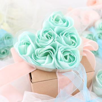 Elevate Your Event Decor with Mint Scented Rose Soap Heart Shaped Party Favors