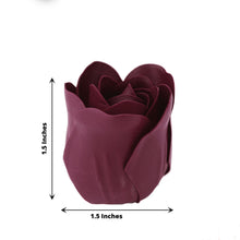 4 Pack 24 Pieces Burgundy Rose Soap Heart Shaped Scented Party Favors With Gift Boxes & Ribbon