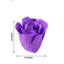 4 Pack | 24 Pcs Purple Scented Rose Soap Heart Shaped Party Favors With Gift Boxes And Ribbon