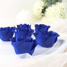 Clear Heart Gift Feet Box with Royal Blue Ribbon and Soap Roses