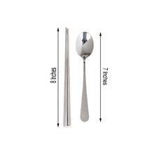 Spoon & Chopsticks Set Stainless Steel With Ribbon & Tag Party Favor Gift Box