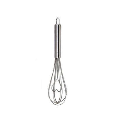 Stainless steel whisk with a heart-shaped design