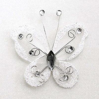 White decorative butterfly with sparkling embellishments