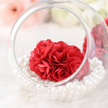 Vibrant Red Paper Mini Craft Roses for Stunning DIY Creations