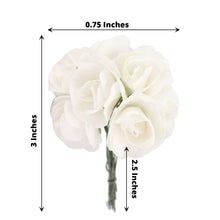 144 White Paper Mini Craft Flower Roses, DIY Flower Bushes With Wire Stems
