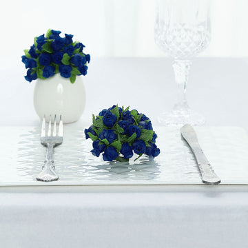 Enhance Your Event Decor with Royal Blue Wired Rose Flowers