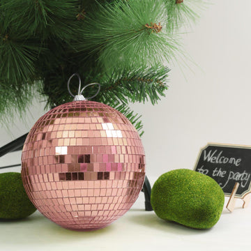 Create an Enchanting Atmosphere with Rose Gold Foam Disco Mirror Ball Ornaments