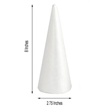12 Pack | 8inch White Styrofoam Cone, Foam Cone For DIY Crafts
