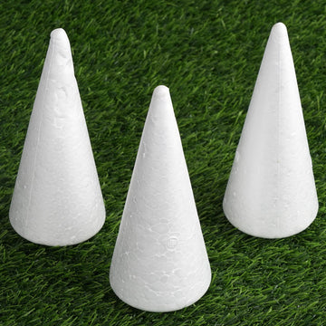White Styrofoam Cone for Versatile Crafting