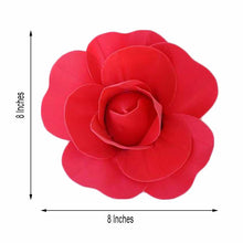 floral backdrop décor - red foam rose with measurements of 8 inches and 8 inches