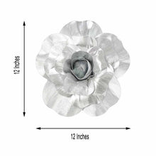 4 Pack Artificial Silver Real Touch 12 Inch Large Foam DIY Craft Roses
