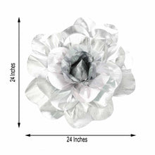 Floral backdrop décor - Silver foam flower with measurements of 24 inches and 24 inches