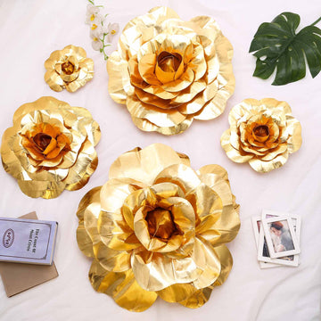 Create a Whimsical Ambiance with Beautiful Metallic Gold Roses
