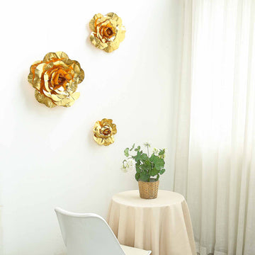 Enhance Your Crafts and Floral Projects with Large Metallic Gold DIY Craft Roses