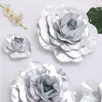 Add Elegance to Your Event with Large Silver Real Touch Artificial Roses