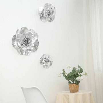 Add Elegance with Large Silver Artificial Roses