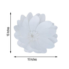 4 Pack | 16inch White Life-Like Soft Foam Craft Dahlia Flower Heads