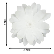 Floral backdrop décor: Foam White Dahlia Flower with measurements of 20 inches and 20 inches