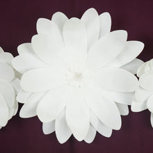 2 Pack | 20inch White Life-Like Soft Foam Craft Dahlia Flower Heads#whtbkgd