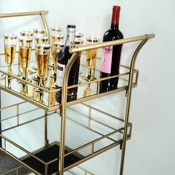 Elevate Your Kitchen Decor with a Gold Mirror Serving Tray Kitchen Trolley