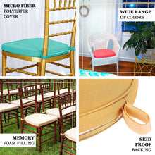 2inch Thick Champagne Chiavari Chair Pad, Memory Foam Seat Cushion With Ties and Removable Cover