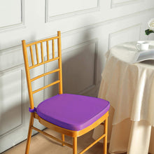 Thick Purple Memory Foam Filled 2 Inch Chiavari Chair Seat Cushion with Ties & Removable Cover