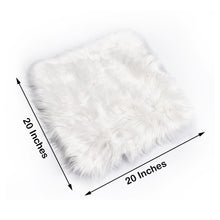 White Faux Fur Sheep Skin Furry Blanket for Chair Cushion Pads