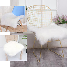 Soft White Square Seat Cushion Cover In Faux Sheepskin Fur 20 Inch
