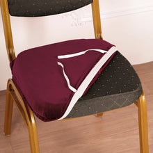 Stretch Velvet Dining Seat Cushion Cover In Burgundy