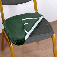 Stretchy Hunter Emerald Green Dining Chair Seat Cover In Velvet