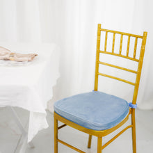 Velvet Chiavari Chair Pad With Memory Foam 2 Inch Dusty Blue